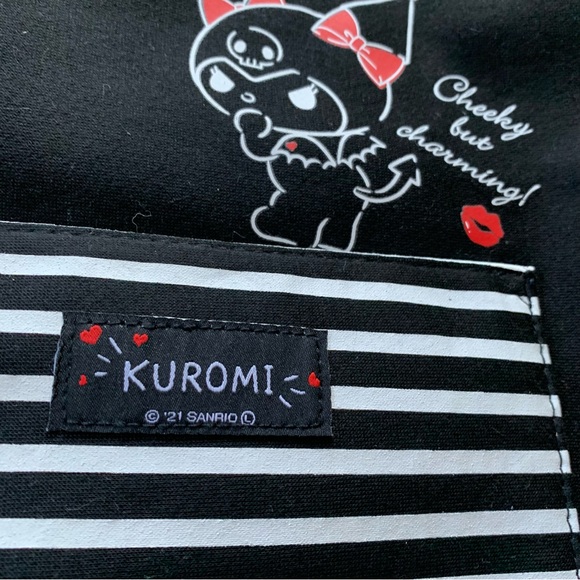 Sanrio Kuromi black tote bag with an ID case - Picture 2 of 10